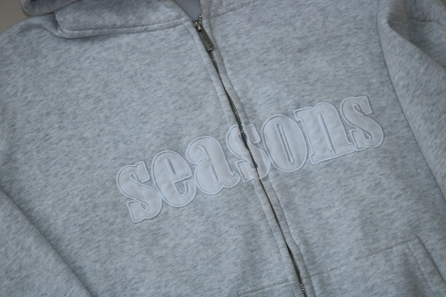 HEATHER GREY ZIP UP HOODIE